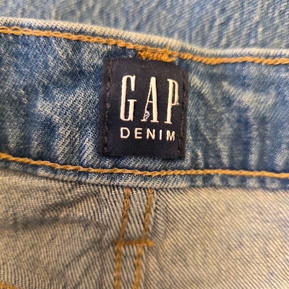 GAP Womens Light Wash High Rise Straight Leg Jeans 6/28 Button Fly Distressed - Picture 11 of 15